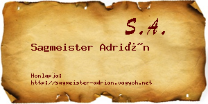 Sagmeister Adrián névjegykártya